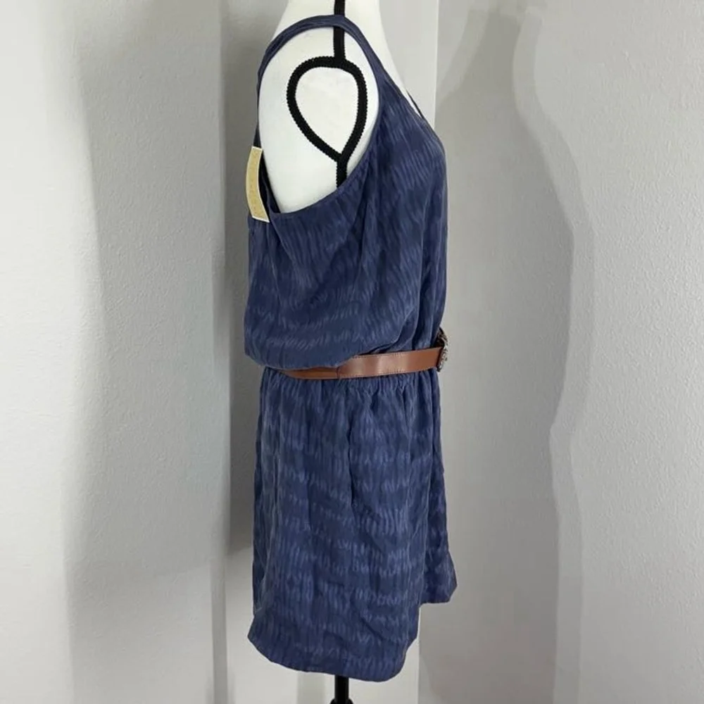 Michael Michael Kors NWT Navy Silk Sleeveless Dress Large Scoop Neck Elegant